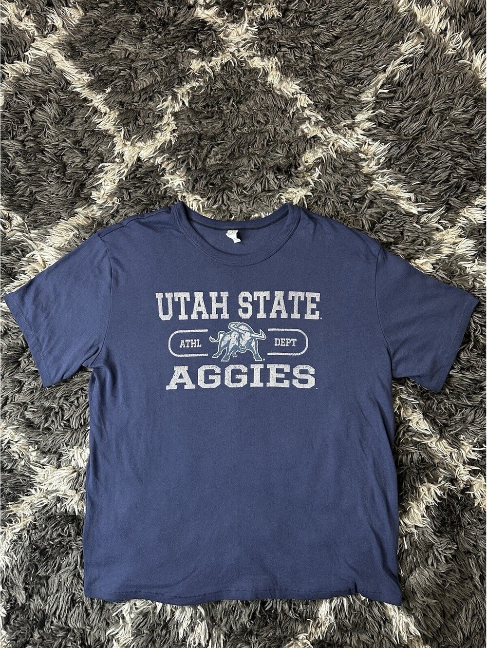Alternative Utah State Aggies T Shirt Mens XL Navy Blue Single Stitch